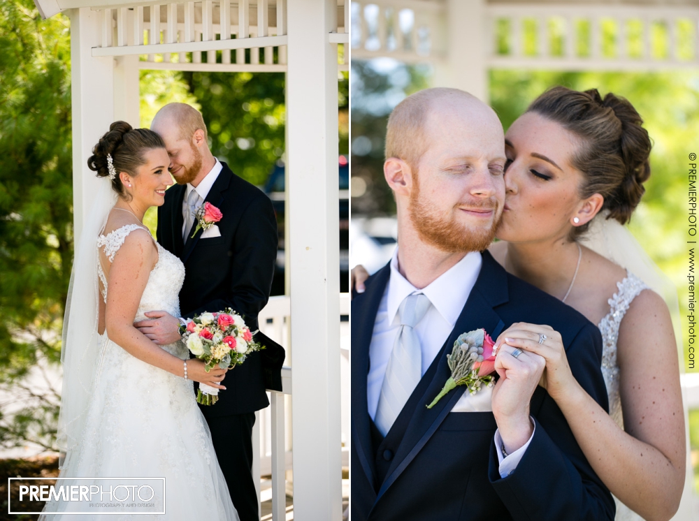 Ellegant bride hugging her soulmate before wedding ceremony